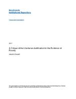 A critique of the Libertarian justification for the existence of poverty